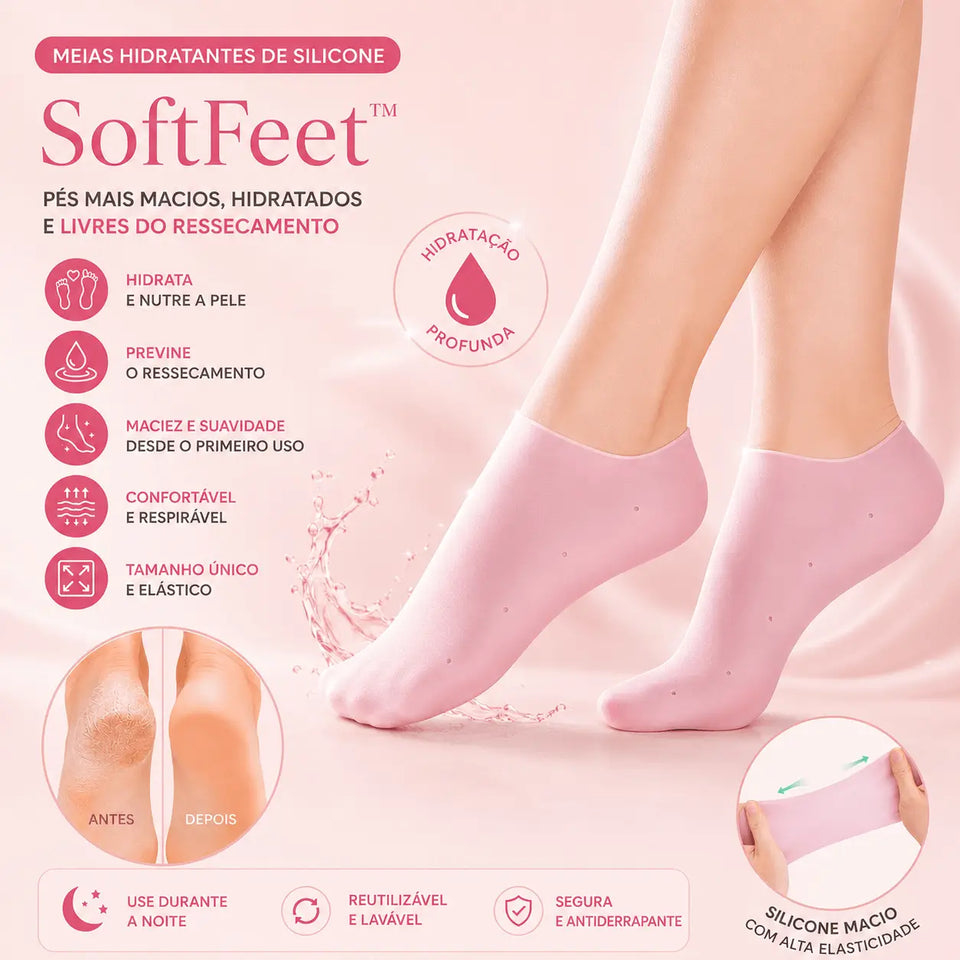 Meias Hidratantes de Silicone | SoftFeet™ - Pés mais macios, hidratados e livres do ressecamento