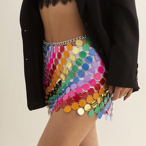 Mini Saia Com Lantejoulas - Kalie - Loja de Roupa Feminina - Eleganza Style