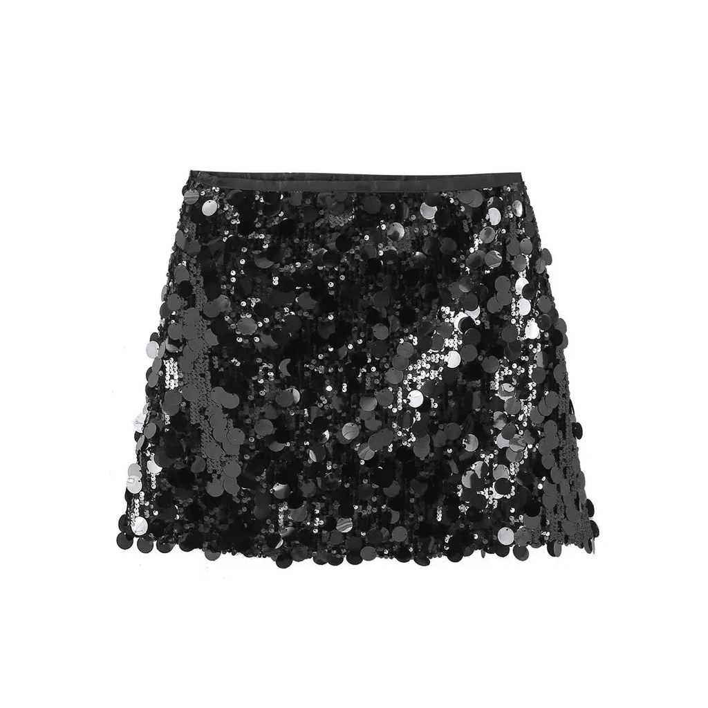 Mini Saia com Paêtes e Lantejoulas - Shine - Loja de Roupa Feminina - Eleganza Style