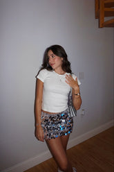 Mini Saia com Paêtes e Lantejoulas - Shine - Loja de Roupa Feminina - Eleganza Style