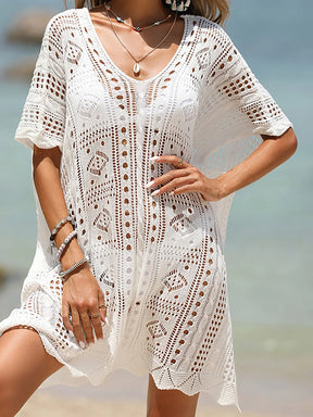 Saida de Praia Tricot Branco, Loja de Roupa Feminina eleganza style, Saída de Praia Zendaya - Eleganza Style