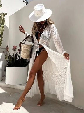 Saida de Praia de Luxo Branco, Loja de Roupa Feminina eleganza style, Saída de Praia Selena - Eleganza Style