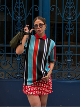 T-Shirt Camisa Oversize Basica Estampada - Classic Listras Verticais - Loja de Roupa Feminina - Eleganza Style