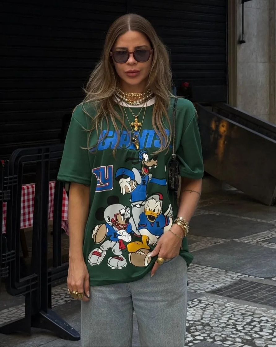 T-Shirt Camisa Oversize Basica Estampada - Giants - Loja de Roupa Feminina - Eleganza Style
