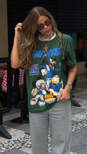 T-Shirt Camisa Oversize Basica Estampada - Giants - Loja de Roupa Feminina - Eleganza Style