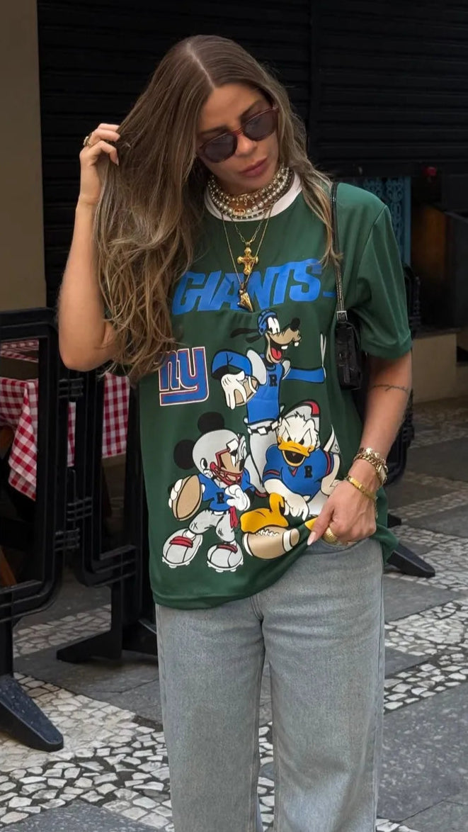 T-Shirt Camisa Oversize Basica Estampada - Giants - Loja de Roupa Feminina - Eleganza Style