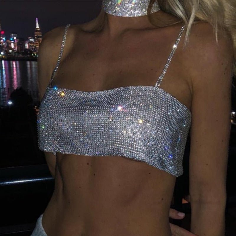 Top em Strass Brilhante - Melissa - Loja de Roupa Feminina - Eleganza Style