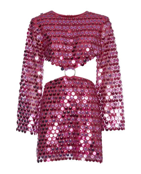 Vestido Curto Brilhante - Glow - Rosa - Loja de Roupa Feminina - Eleganza Style