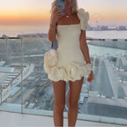 Vestido Curto Com Babados - Damara - Loja de Roupa Feminina - Eleganza Style