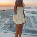 Vestido Curto Com Babados - Damara - Loja de Roupa Feminina - Eleganza Style