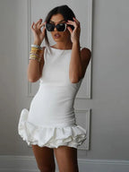 Vestido Curto Com Babados - Duda - Loja de Roupa Feminina - Eleganza Style