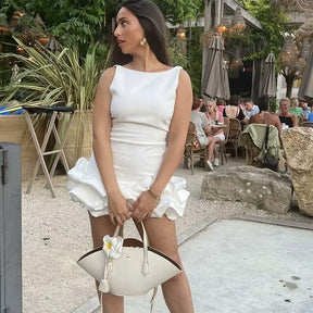 Vestido Curto Com Babados - Duda - Loja de Roupa Feminina - Eleganza Style