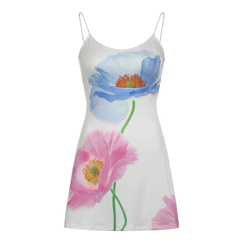 Vestido Curto Estampa Floral de Verão - Bellie - Loja de Roupa Feminina - Eleganza Style