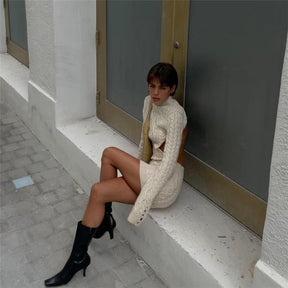 Vestido Curto Tricot - Francinni - Loja de Roupa Feminina - Eleganza Style