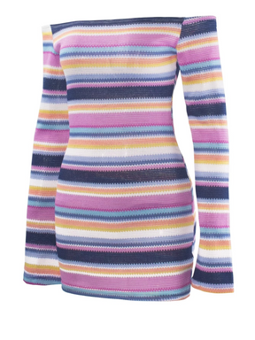 Vestido Curto Tricotado Manga Longa - Analu - Loja de Roupa Feminina - Eleganza Style