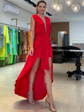  Vestido Elegante Vermelho - Loja de Roupa Feminina , Vestido Alie - Eleganza Style