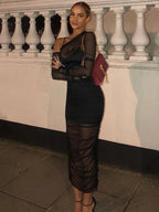 Vestido Jasmine Vestido Elegante De Tela Cropped e Saia Preto, Vestido Jasmine - Eleganza Style Eleganza Style 