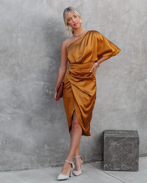 Vestido Feminino Social - Sandy - Laranja - Loja de Roupa Feminina - Eleganza Style