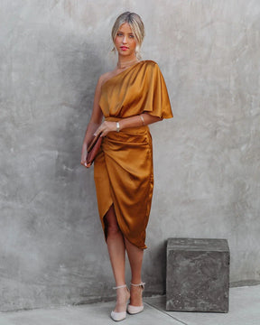 Vestido Feminino Social - Sandy - Laranja - Loja de Roupa Feminina - Eleganza Style