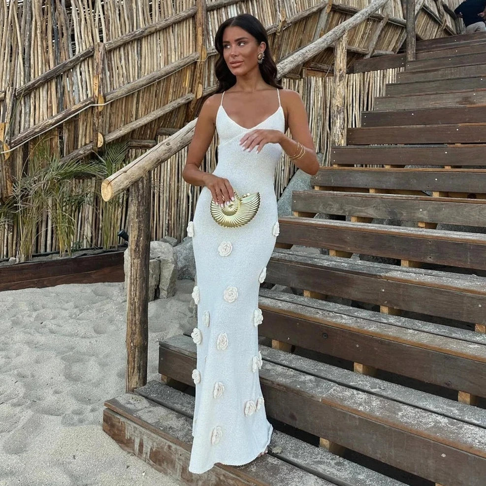 Vestido Longo Branco Gizella - Loja de Roupa Feminina - Eleganza Style