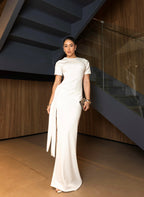 Vestido Longo Com Fenda - Lindsay - Loja de Roupa Feminina - Eleganza Style