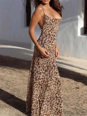 Vestido Longo Estampado - Leo - Loja de Roupa Feminina - Eleganza Style