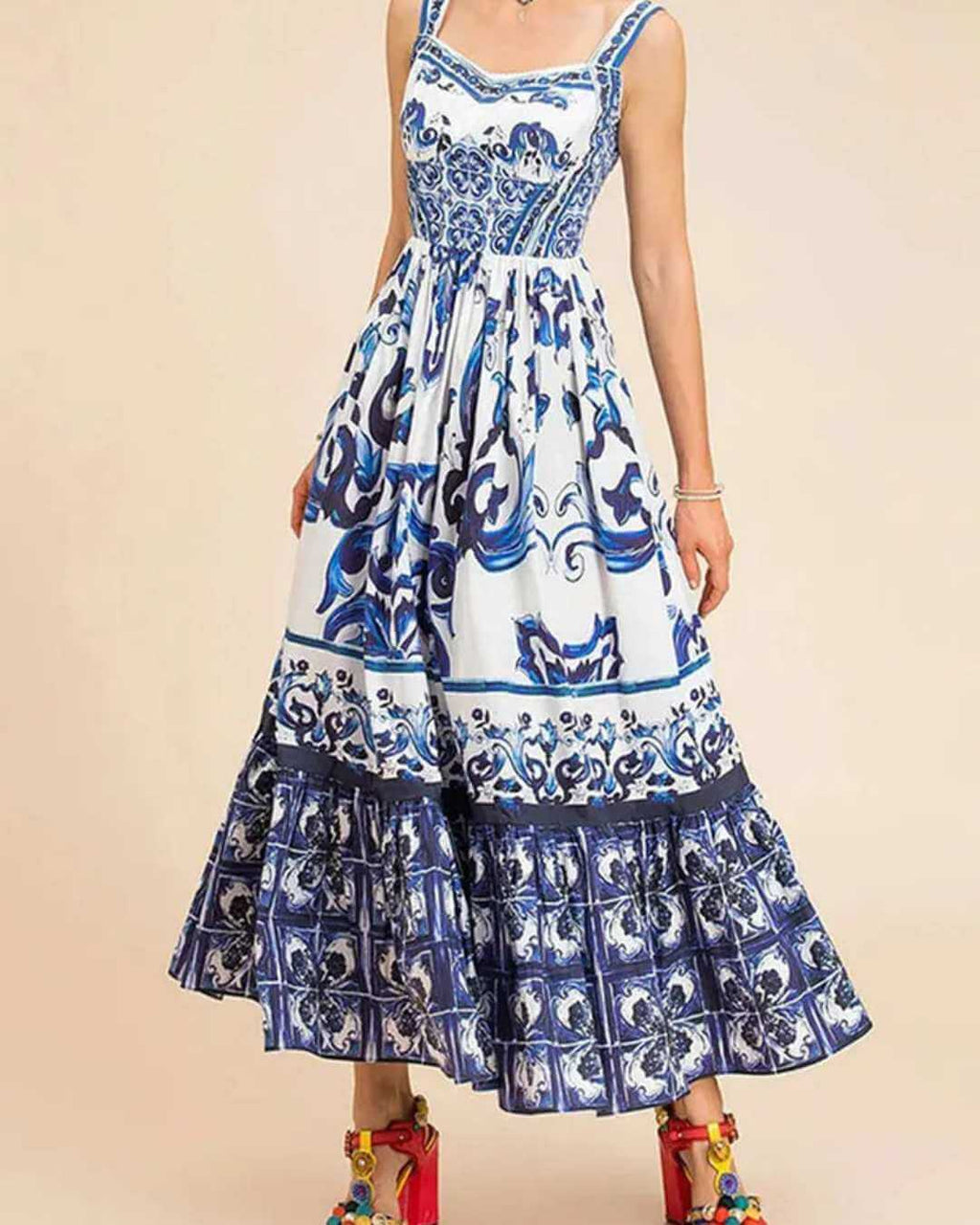 Vestido Longo Estampado - Lice - Loja de Roupa Feminina - Eleganza Style