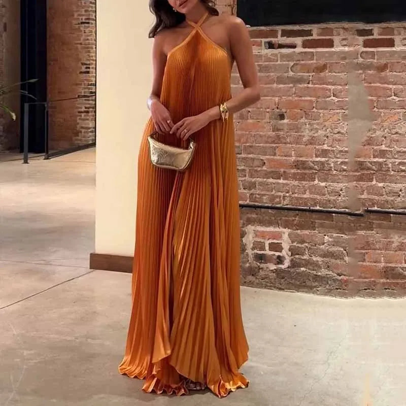 Vestido Longo Plissado - Marih - Loja de Roupa Feminina - Eleganza Style