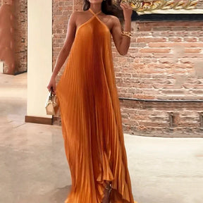 Vestido Longo Plissado - Marih - Loja de Roupa Feminina - Eleganza Style