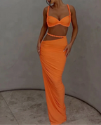 Vestido Longo Plissado - Vera - Loja de Roupa Feminina - Eleganza Style