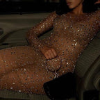 Vestido Segunda Pele Com Strass - Simone - Loja de Roupa Feminina - Eleganza Style