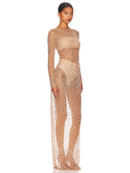 Vestido Segunda Pele Com Strass - Simone - Loja de Roupa Feminina - Eleganza Style