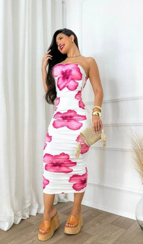 Vestido Tubinho Franzido Regulável - Orquídea - Loja de Roupas Femininas - Eleganza Style