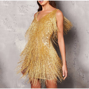 Vestido em Paetês com Franjas - Bruna - Loja de Roupa Feminina - Eleganza Style