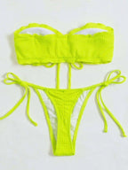biquini cor solida verde limao fluorescente neon, tecido canelado, loja de roupa feminina eleganza style Biquíni BeachWear - Eleganza Style