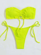 biquini cor solida verde, tecido canelado, loja de roupa feminina eleganza style Biquíni BeachWear - Eleganza Style 