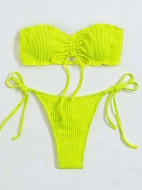 biquini cor solida verde, tecido canelado, loja de roupa feminina eleganza style Biquíni BeachWear - Eleganza Style 