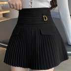 Saia Elegante Plissada Preto, Loja de Roupa Feminina eleganza style, Saia D - Eleganza Style