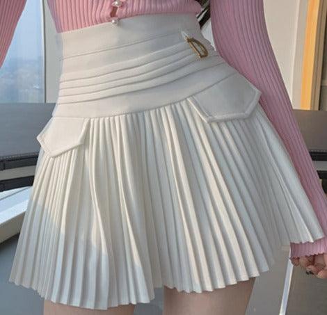 Saia Elegante Plissada Branco, Loja de Roupa Feminina eleganza style, Saia D - Eleganza Style